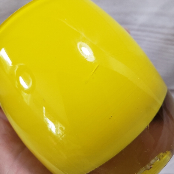 🌞SOLD🌞 Glassybaby Yellow Hand Blown Glass Candle Votive Pre Triskelion #2 - Picture 5 of 13